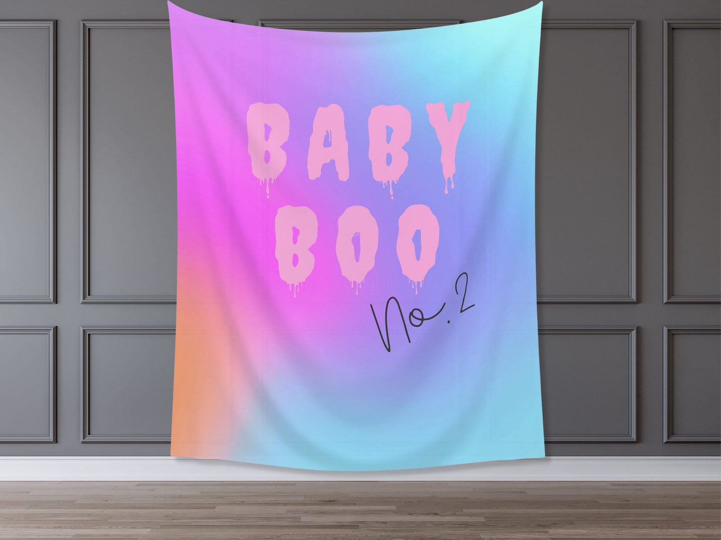 Baby Boo No. 2 Halloween Banner | Completely Customizable Reveal Party or Baby Shower | Personalized Halloween Photo Booth