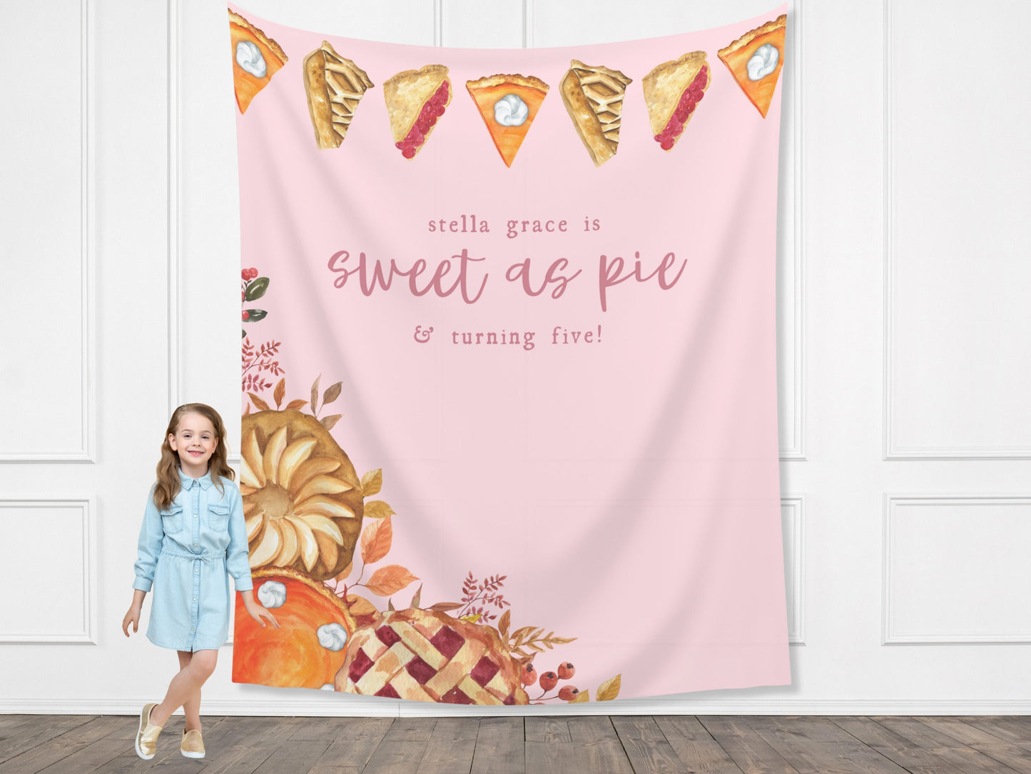 Sweet as Pie Banner Fall Party - November Thanksgiving Birthday Party - Baby Shower Décor - Custom Backdrop - Bridal Shower - Engagement Part - Pumpkin Pie