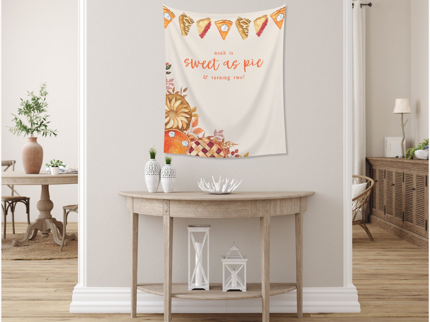 Sweet as Pie Banner Fall Party - November Thanksgiving Birthday Party - Baby Shower Décor - Custom Backdrop - Bridal Shower - Engagement Part - Pumpkin Pie