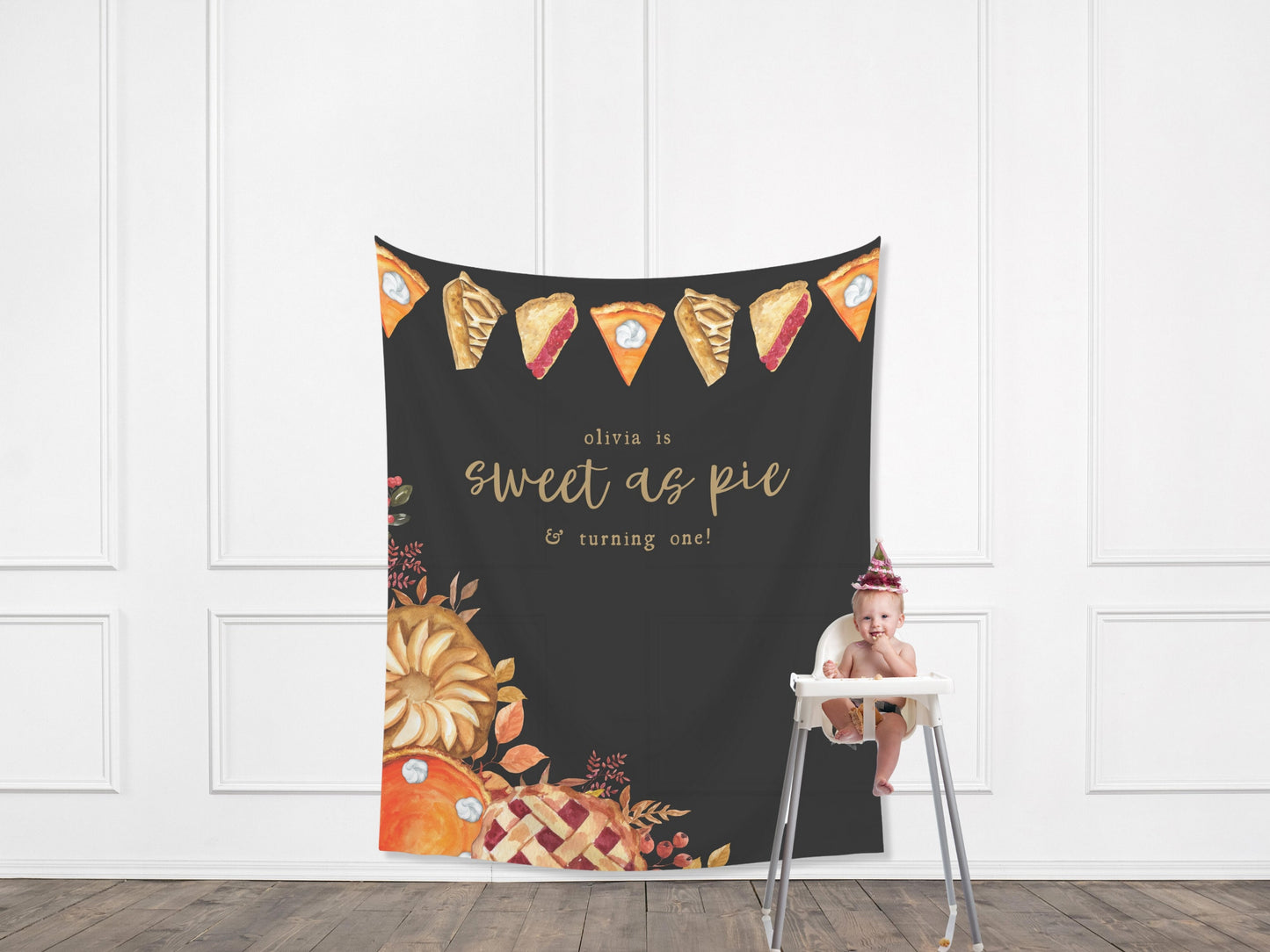 Sweet as Pie Banner Fall Party - November Thanksgiving Birthday Party - Baby Shower Décor - Custom Backdrop - Bridal Shower - Engagement Part - Pumpkin Pie