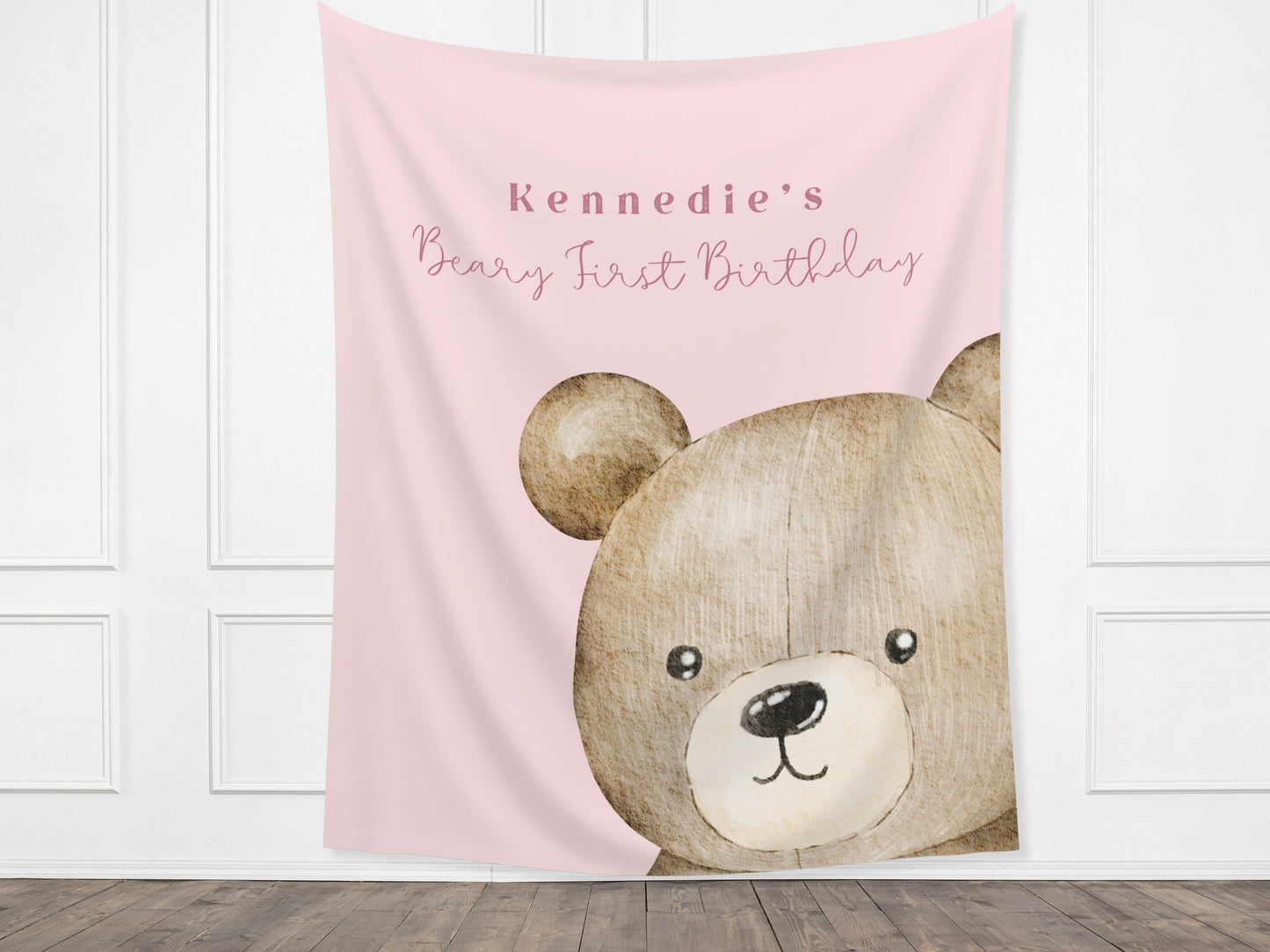 Beary First Birthday Party Customizable Banner | Bear-y 1st Birthday Boy | Teddy Bear Backdrop Décor | Bearly Wait Baby Shower Gender Reveal