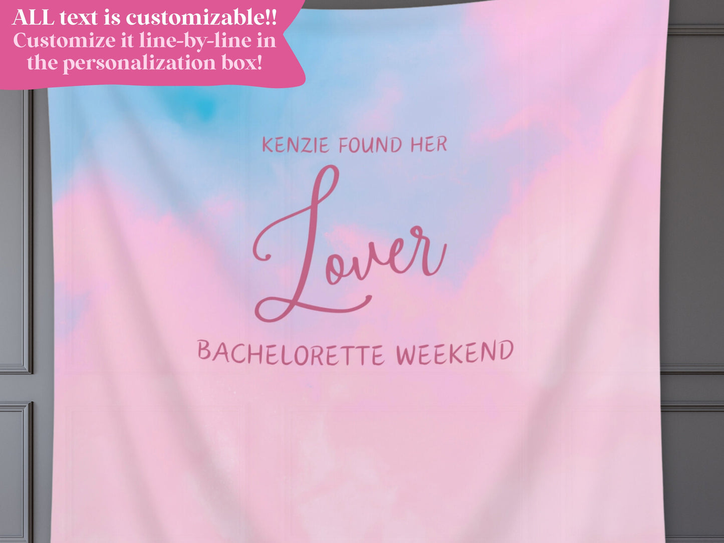 Lover Bride's Version Custom Banner | She Found Her Lover Bachelorette Party | Bride Gift | Personalized Bridal Shower Backdrop | Bride Era