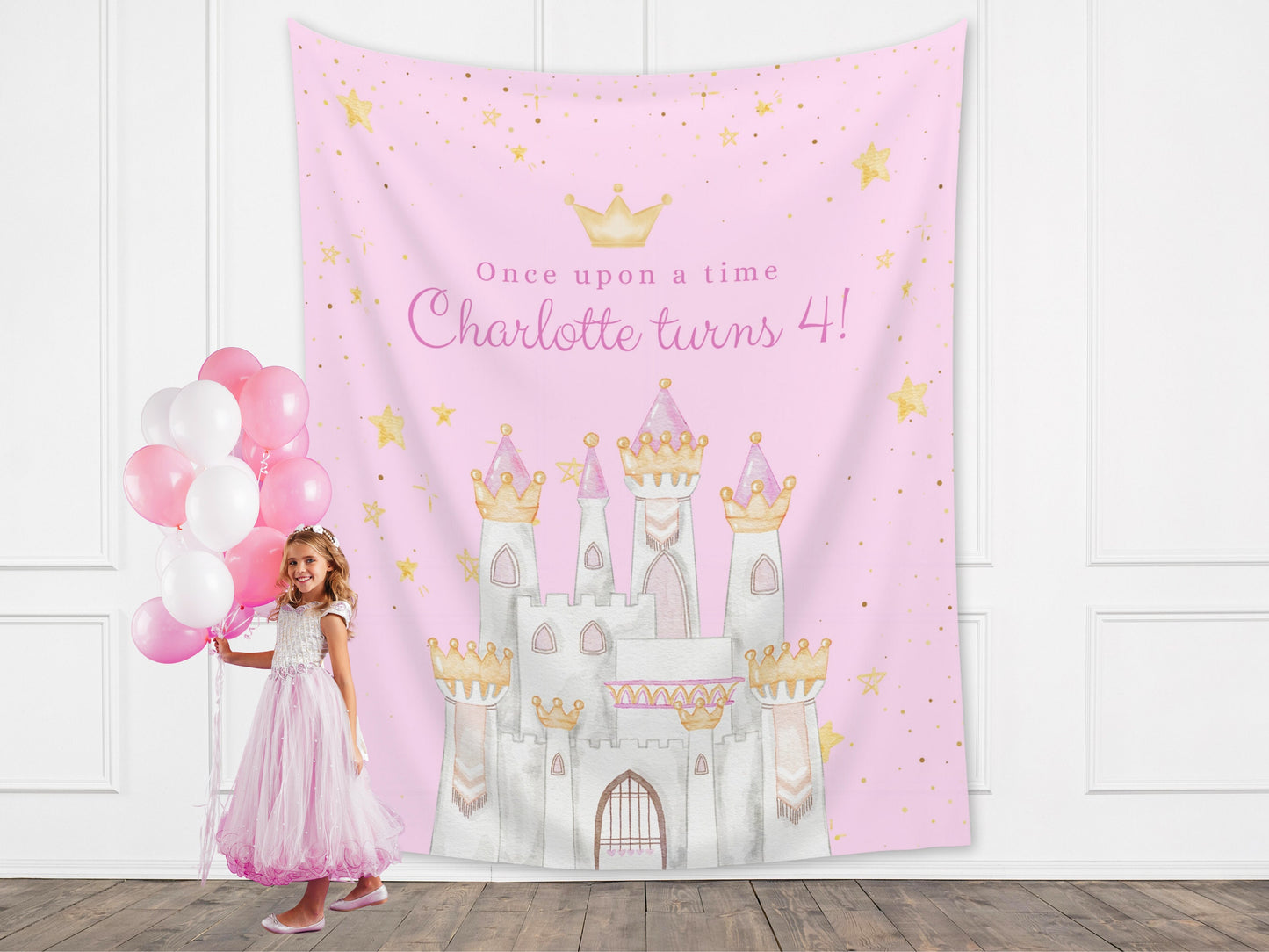 Princess Party Custom Banner | Magical Birthday Custom Backdrop | Pink Girl Birthday Party Décor | Baby Shower | Girl 1st Birthday Girl Gift
