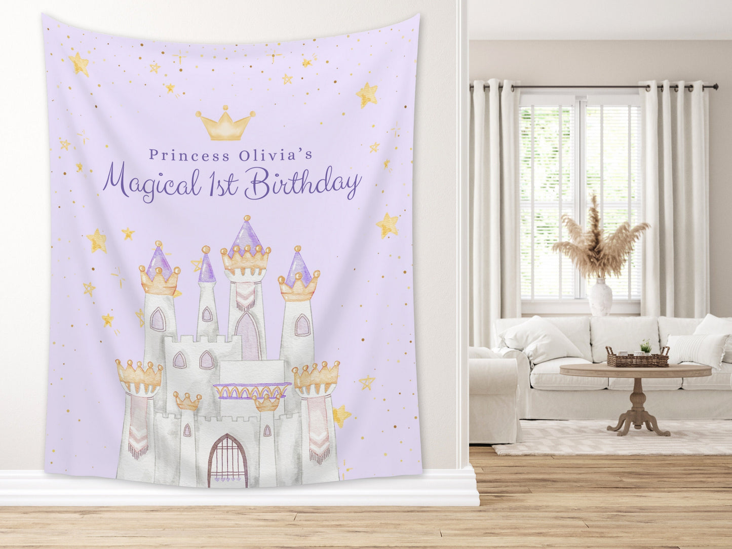 Princess Party Custom Banner | Magical Birthday Custom Backdrop | Pink Girl Birthday Party Décor | Baby Shower | Girl 1st Birthday Girl Gift