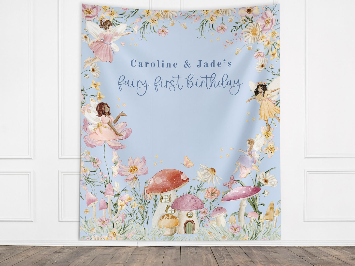 Fairy Birthday Custom Banner, Whimsical Pixie Fairy Party, Magical Floral Fairy Princess Party, Fairy First Birthday, Garden Tea Party