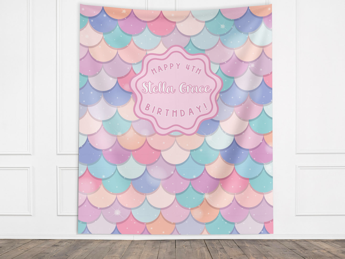 Mermaid Birthday Party Custom Banner, Under the Sea Backdrop, Girl Birthday Party Décor, One-der the Sea, Girl Mermaid Party