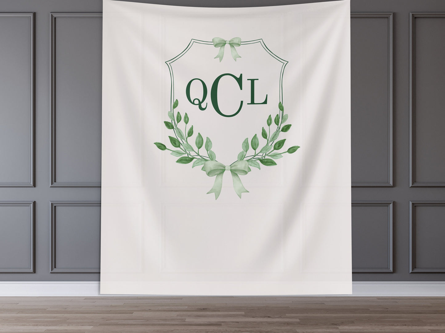 Bow Monogram Birthday Party Custom Banner, 1st Birthday, Customizable Backdrop, Cake Smash, High Chair Banner, Baby First Birthday Gift