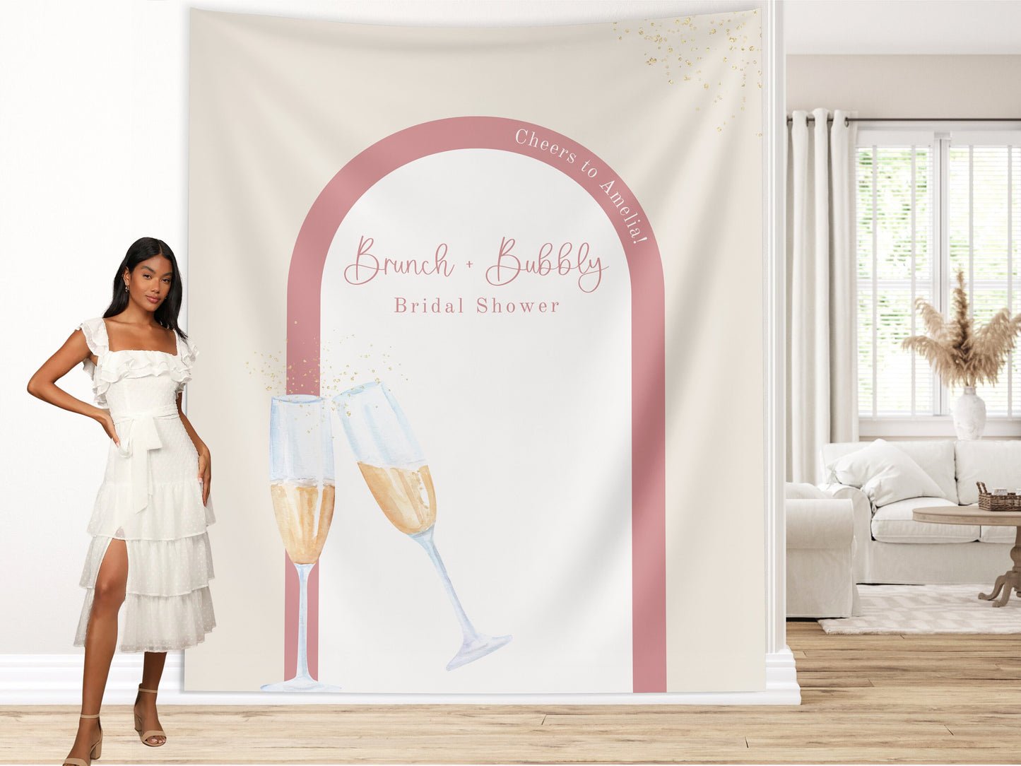Brunch & Bubbly Bridal Shower Custom Banner, Future Mrs. Banner, Champagne Backdrop, Minimalist Bridal Shower, Engagement Party, Wedding