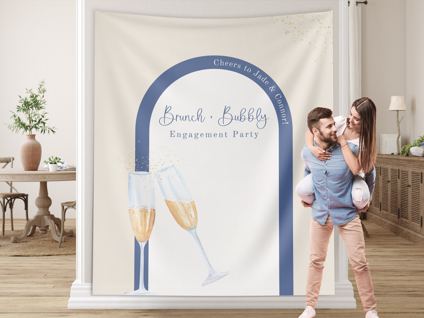 Brunch & Bubbly Bridal Shower Custom Banner, Future Mrs. Banner, Champagne Backdrop, Minimalist Bridal Shower, Engagement Party, Wedding