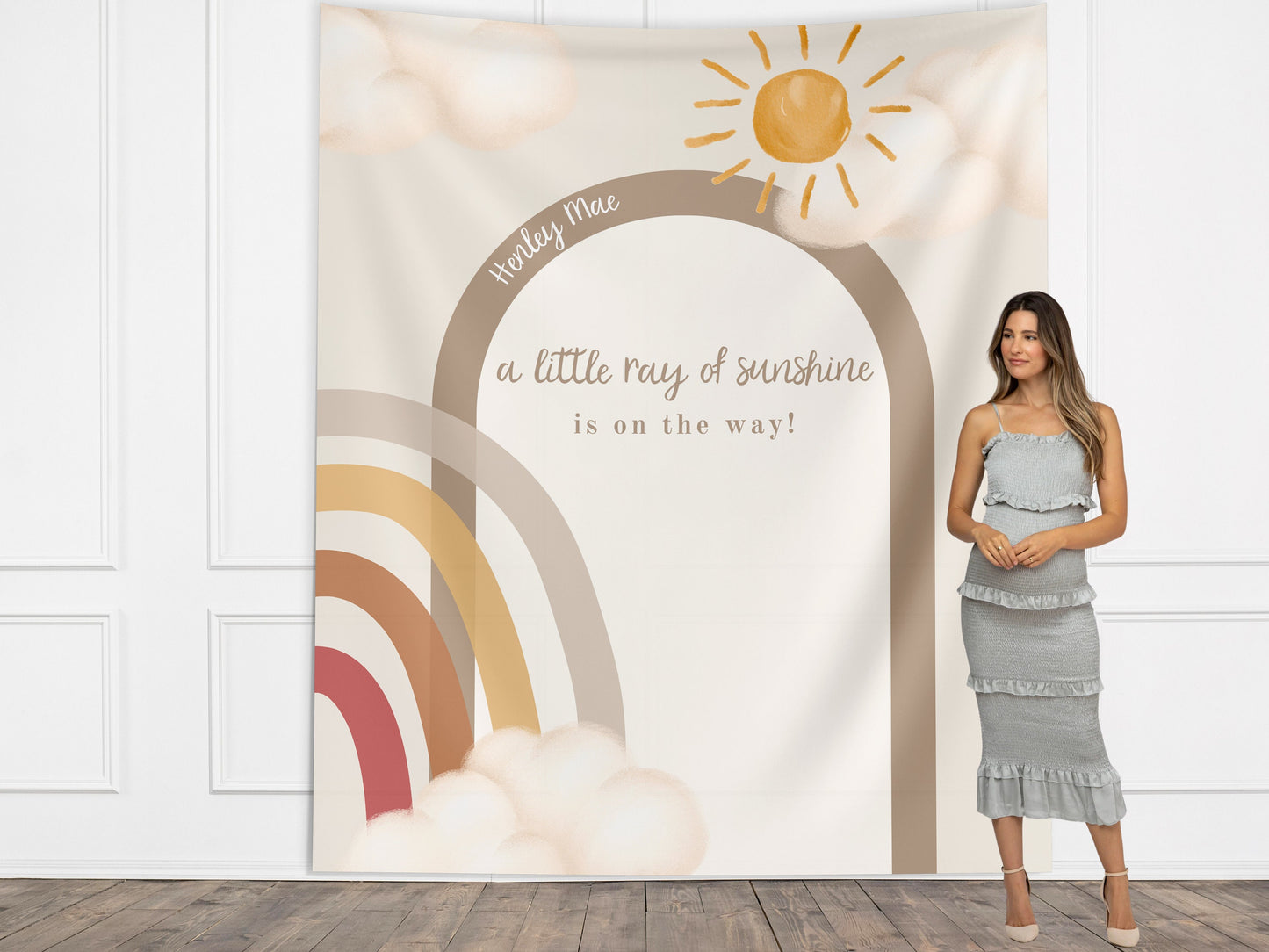 Boho Rainbow Baby Shower Custom Banner, Boho Sunshine Baby Shower Décor, Here Comes the Son Boy Baby Shower, Gender Neutral Baby Shower
