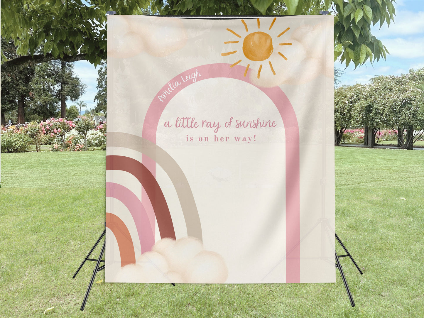 Boho Rainbow Baby Shower Custom Banner, Boho Sunshine Baby Shower Décor, Here Comes the Son Boy Baby Shower, Gender Neutral Baby Shower