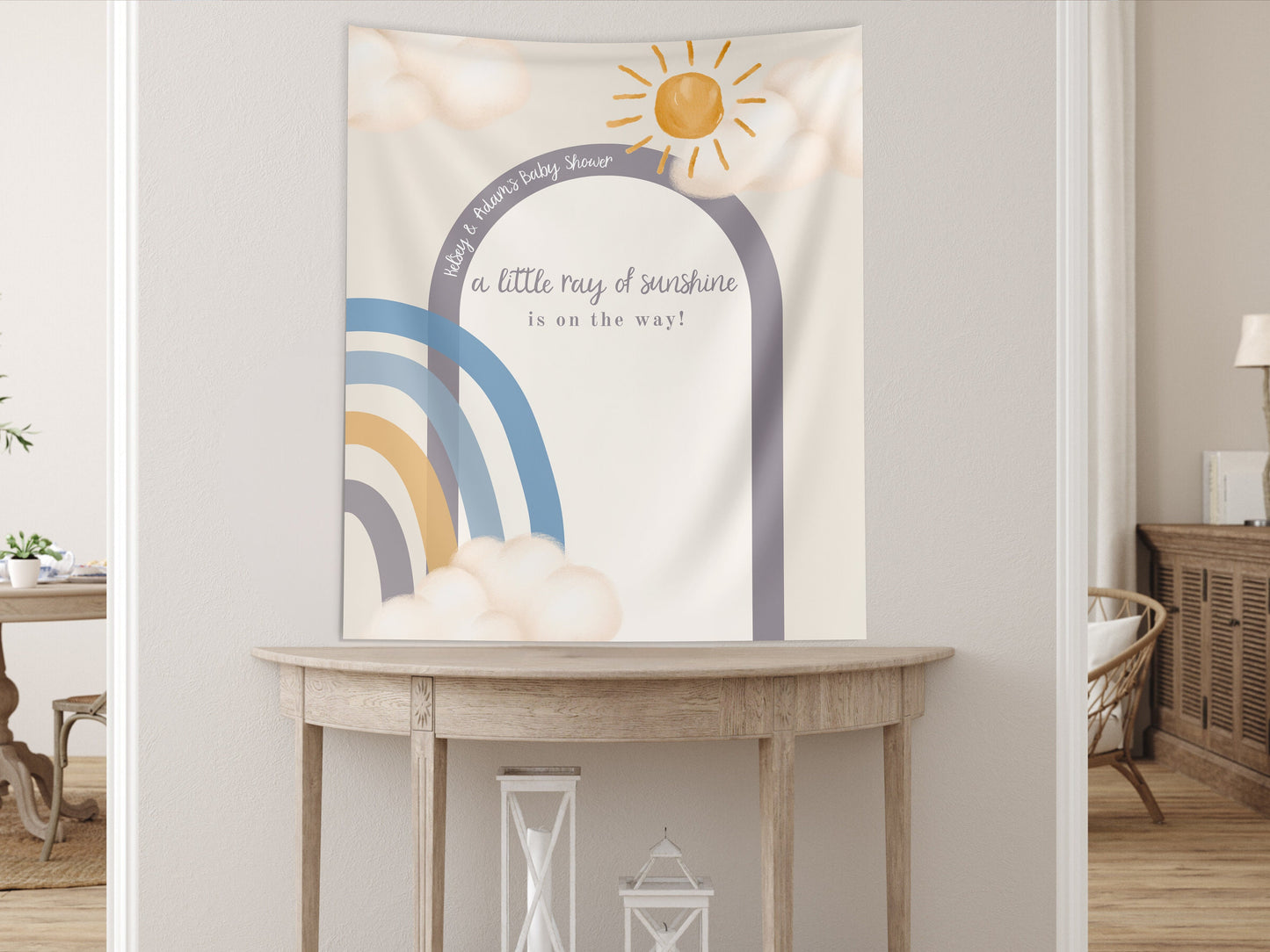 Boho Rainbow First Birthday Custom Banner, Boho Sunshine Party Décor, First Trip Boy 1st Birthday, Girls birthday, Neutral Colors, Twins