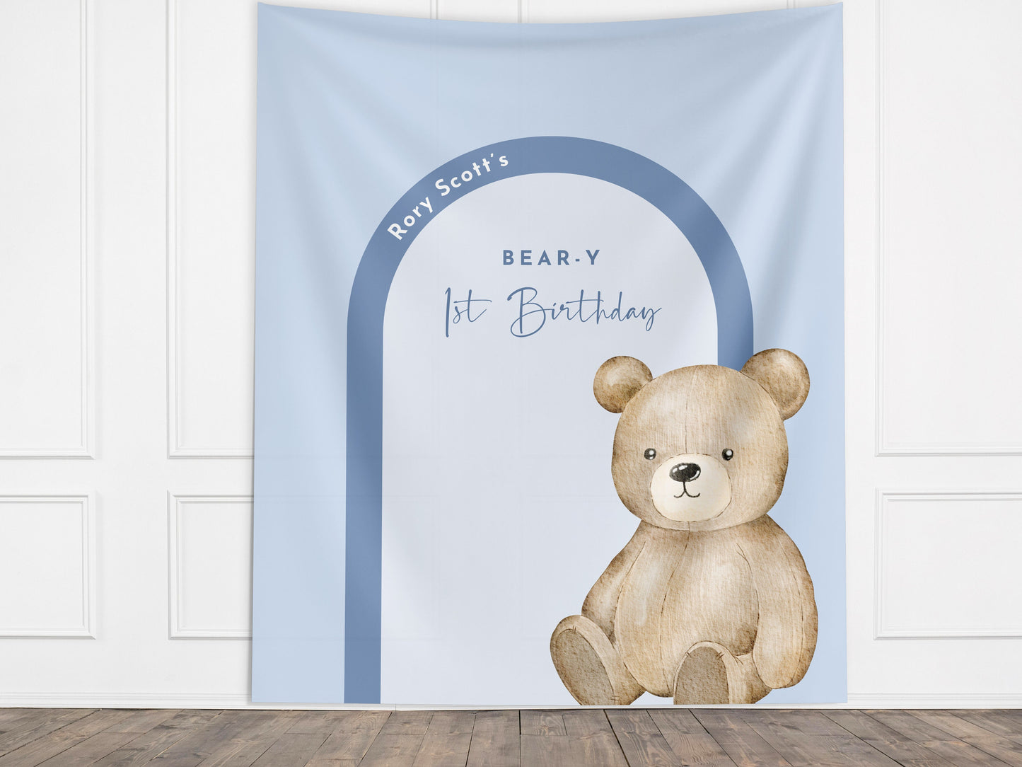 Beary First Birthday Party Customizable Banner | Bear-y 1st Birthday Boy | Teddy Bear Backdrop Décor | Bearly Wait Baby Shower | Modern Arch