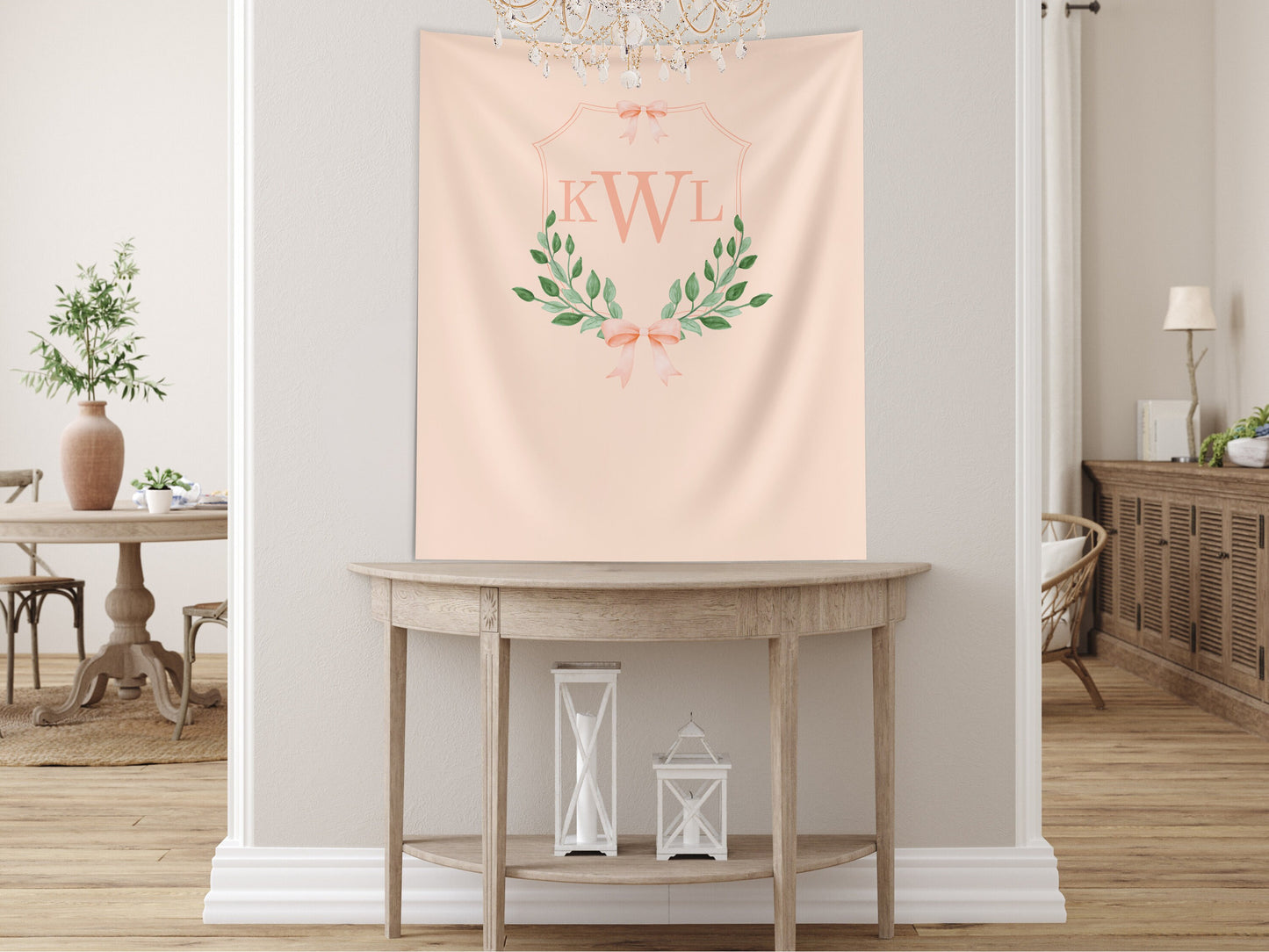 Bow Monogram Birthday Party Custom Banner, 1st Birthday, Customizable Backdrop, Cake Smash, High Chair Banner, Baby First Birthday Gift