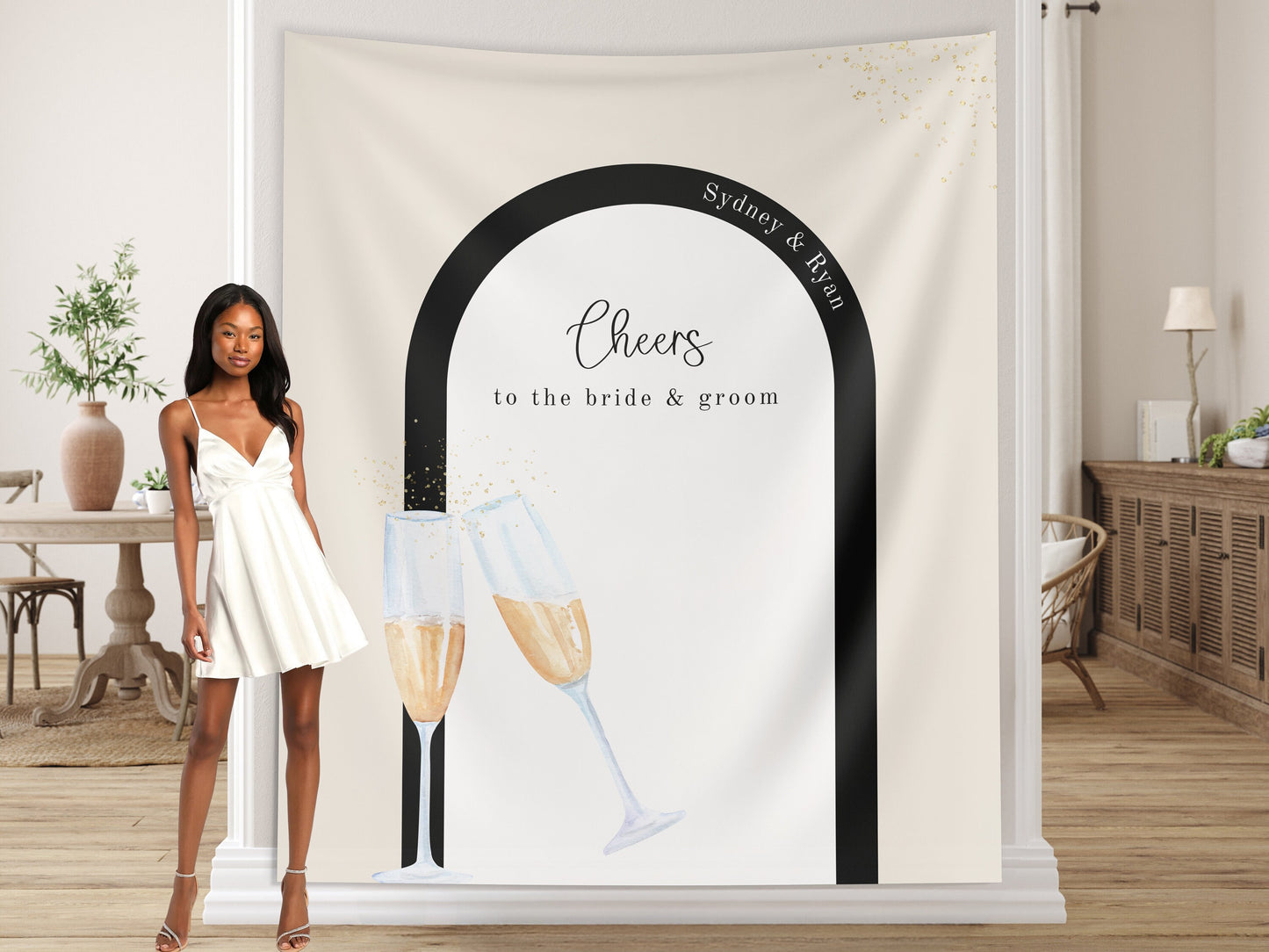 Brunch & Bubbly Bridal Shower Custom Banner, Future Mrs. Banner, Champagne Backdrop, Minimalist Bridal Shower, Engagement Party, Wedding