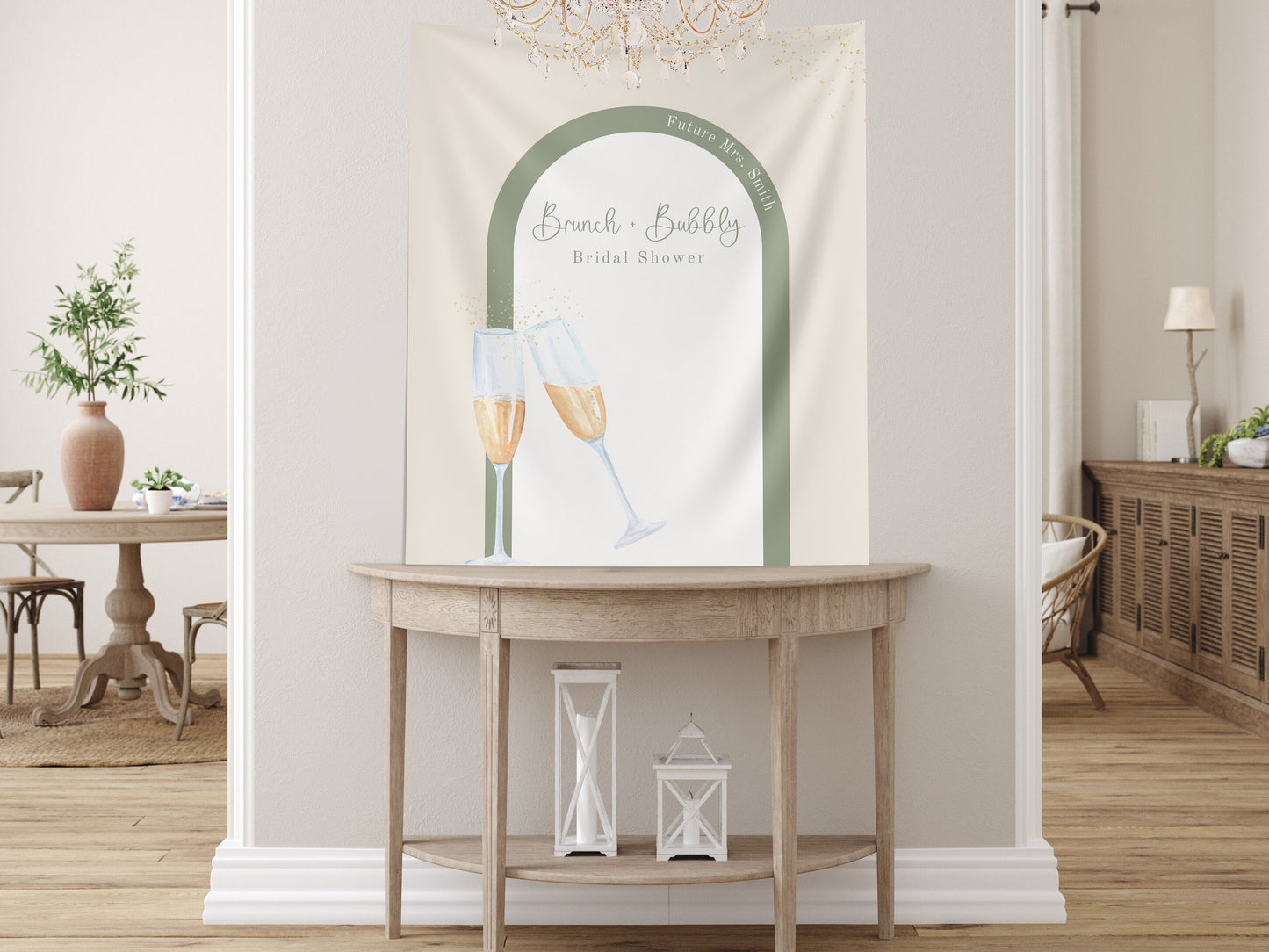 Brunch & Bubbly Bridal Shower Custom Banner, Future Mrs. Banner, Champagne Backdrop, Minimalist Bridal Shower, Engagement Party, Wedding
