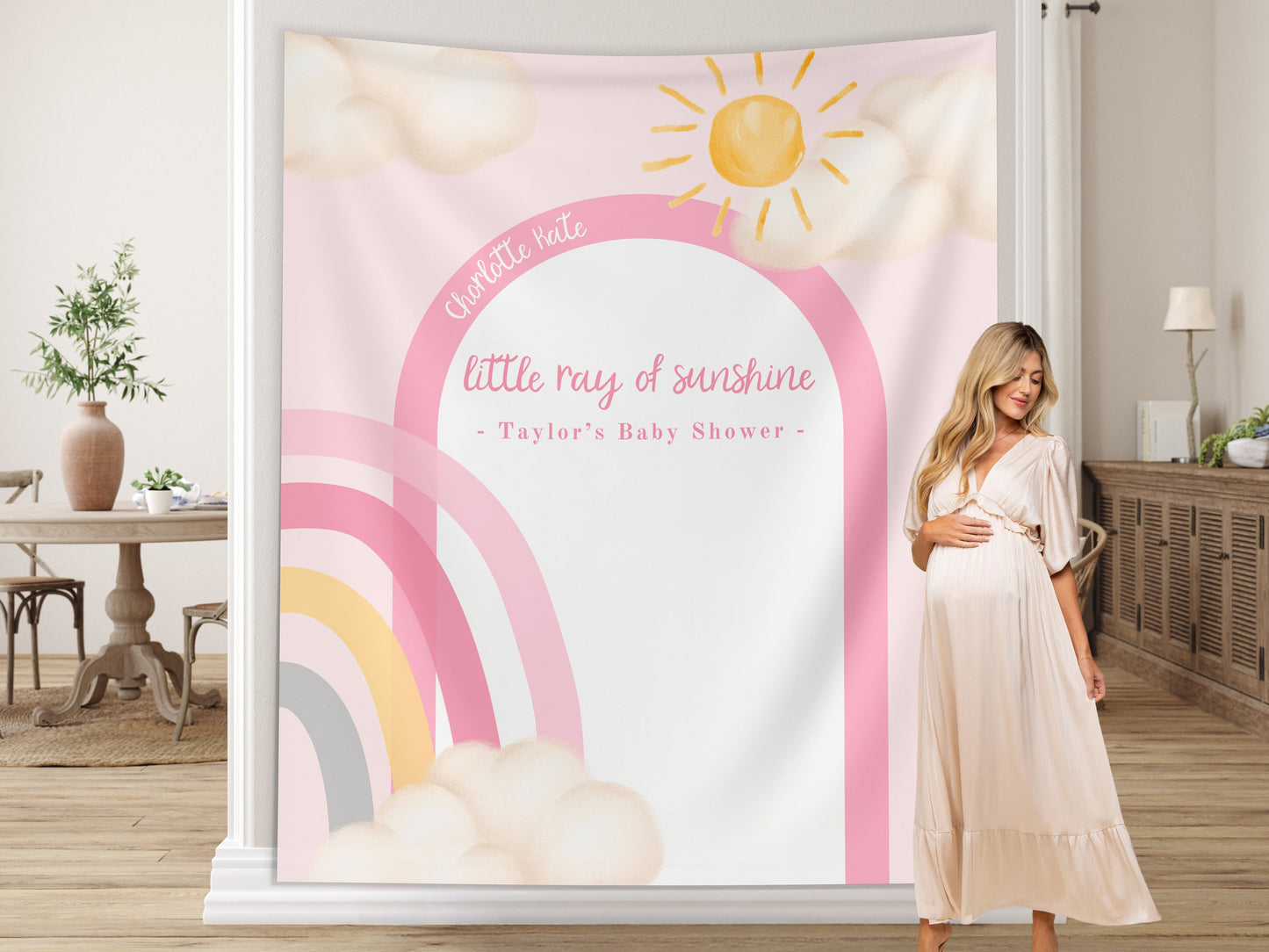 Boho Rainbow Baby Shower Custom Banner, Boho Sunshine Baby Shower Décor, Here Comes the Son Boy Baby Shower, Gender Neutral Baby Shower