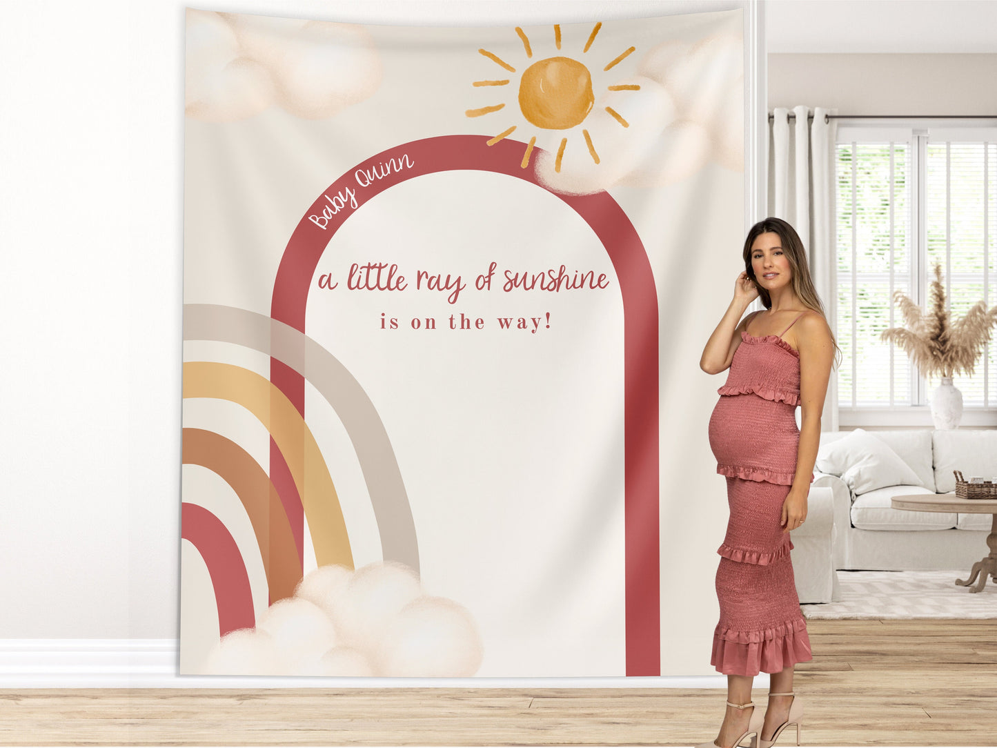 Boho Rainbow Baby Shower Custom Banner, Boho Sunshine Baby Shower Décor, Here Comes the Son Boy Baby Shower, Gender Neutral Baby Shower