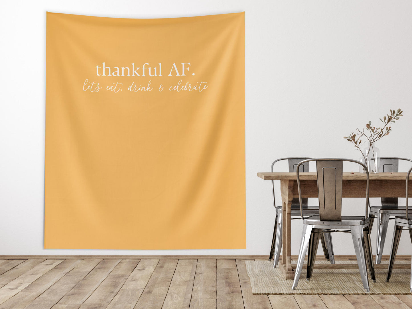 Thankful AF Friendsgiving Banner, Minimal Thanksgiving Backdrop, Modern Backdrop for Balloon Garland, Thanksgiving Dinner Party Decoration