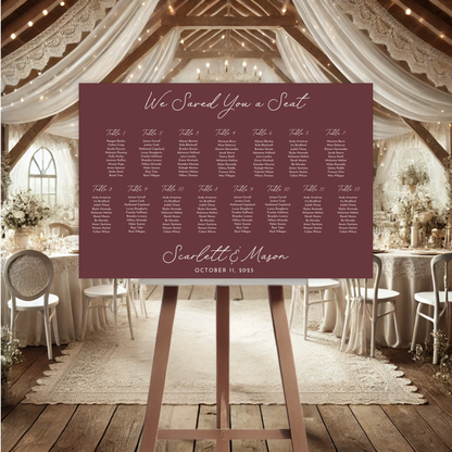 Minimal Modern Wedding Seating Chart Sign