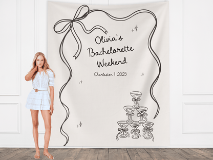 Bow & Champagne Custom Banner