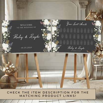 Vintage Romance Wedding Seating Chart Sign