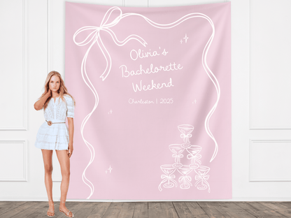Bow & Champagne Custom Banner