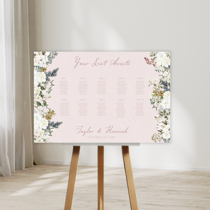 Vintage Romance Wedding Seating Chart Sign