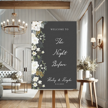 Vintage Romance The Night Before Rehearsal Dinner Welcome Sign