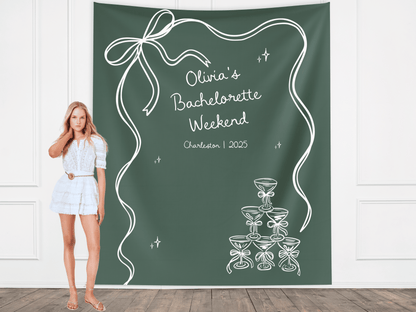 Bow & Champagne Custom Banner
