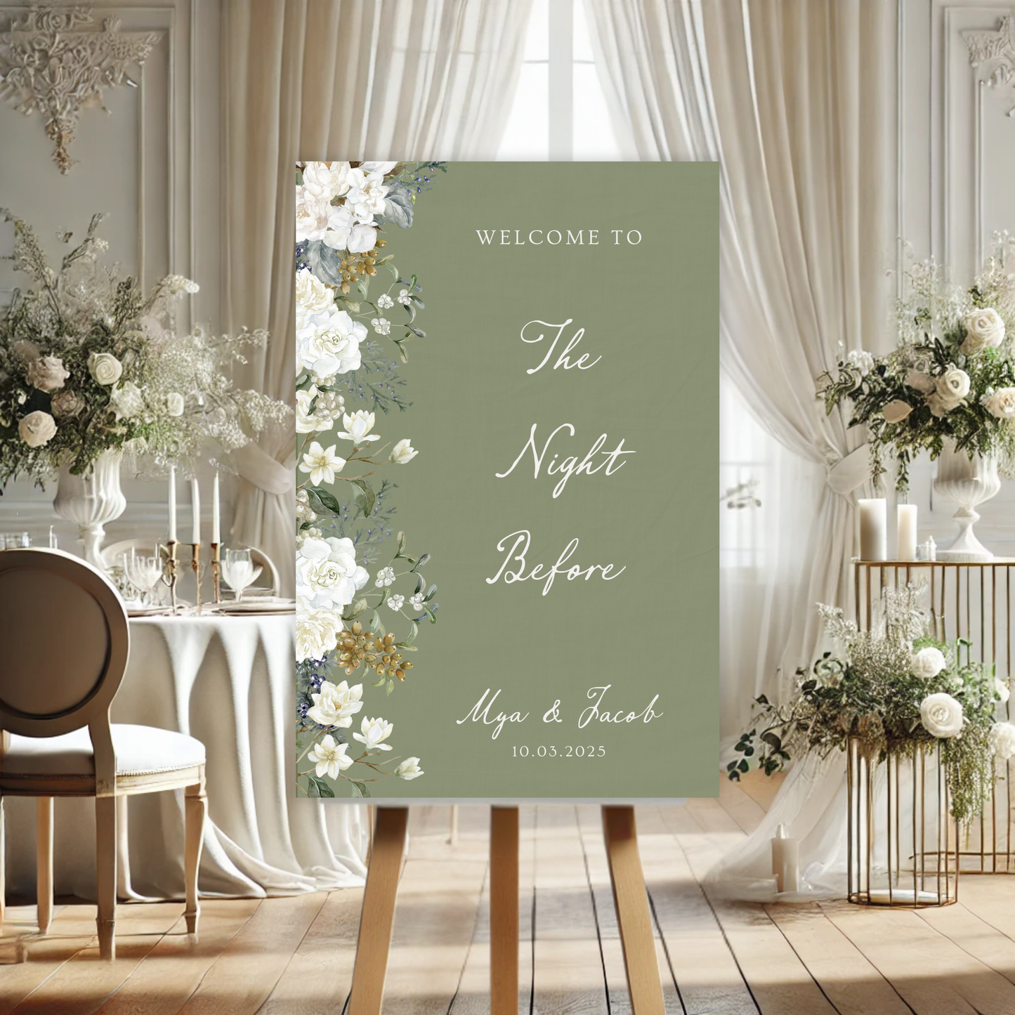 Vintage Romance The Night Before Rehearsal Dinner Welcome Sign