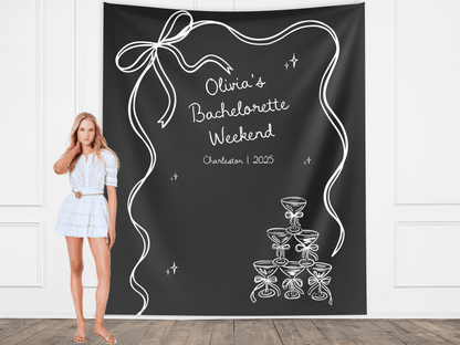 Bow & Champagne Custom Banner