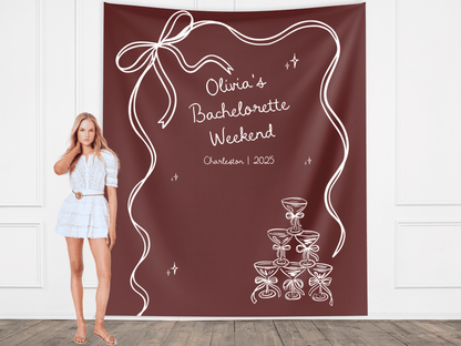Bow & Champagne Custom Banner