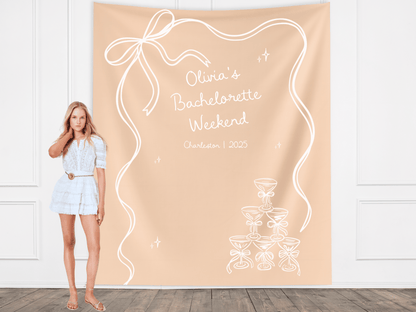 Bow & Champagne Custom Banner