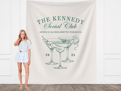 Luxury Custom Bachelorette Social Club Banner Backdrop