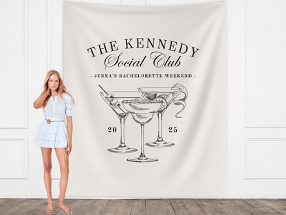 Luxury Custom Bachelorette Social Club Banner Backdrop