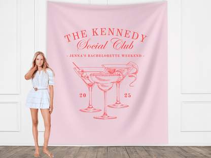 Luxury Custom Bachelorette Social Club Banner Backdrop