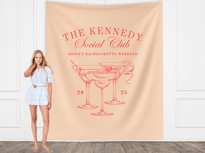 Luxury Custom Bachelorette Social Club Banner Backdrop