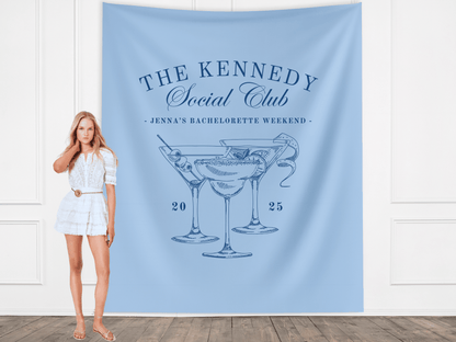 Luxury Custom Bachelorette Social Club Banner Backdrop