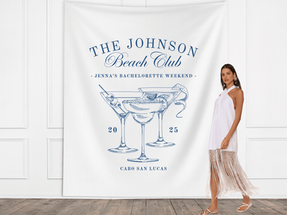 Luxury Custom Bachelorette Social Club Banner Backdrop