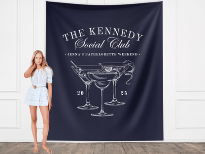 Luxury Custom Bachelorette Social Club Banner Backdrop