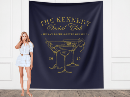 Luxury Custom Bachelorette Social Club Banner Backdrop