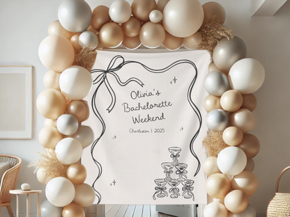 Bow & Champagne Custom Banner