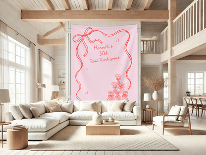Bow & Champagne Custom Banner