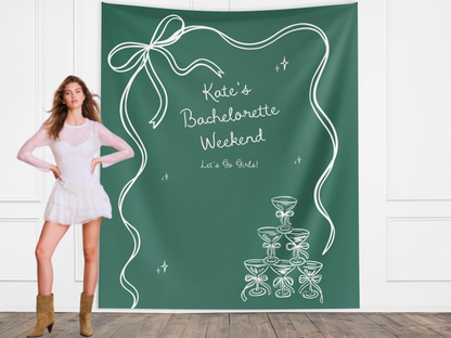 Bow & Champagne Custom Banner