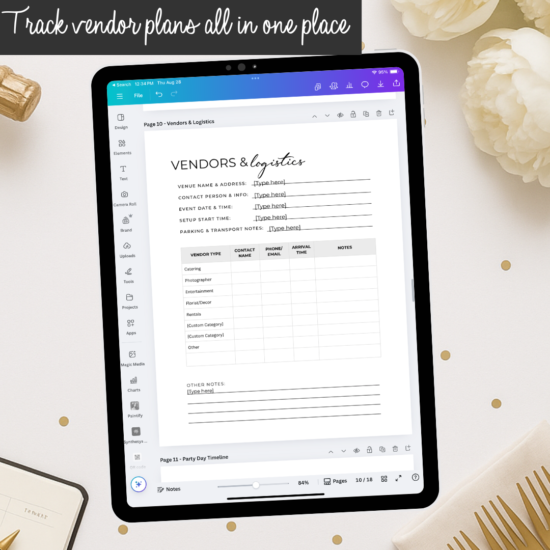 All-in-One Party Planner Workbook (PDF + Canva)