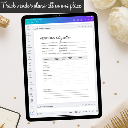 All-in-One Party Planner Workbook (PDF + Canva)