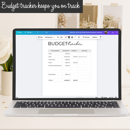 All-in-One Party Planner Workbook (PDF + Canva)