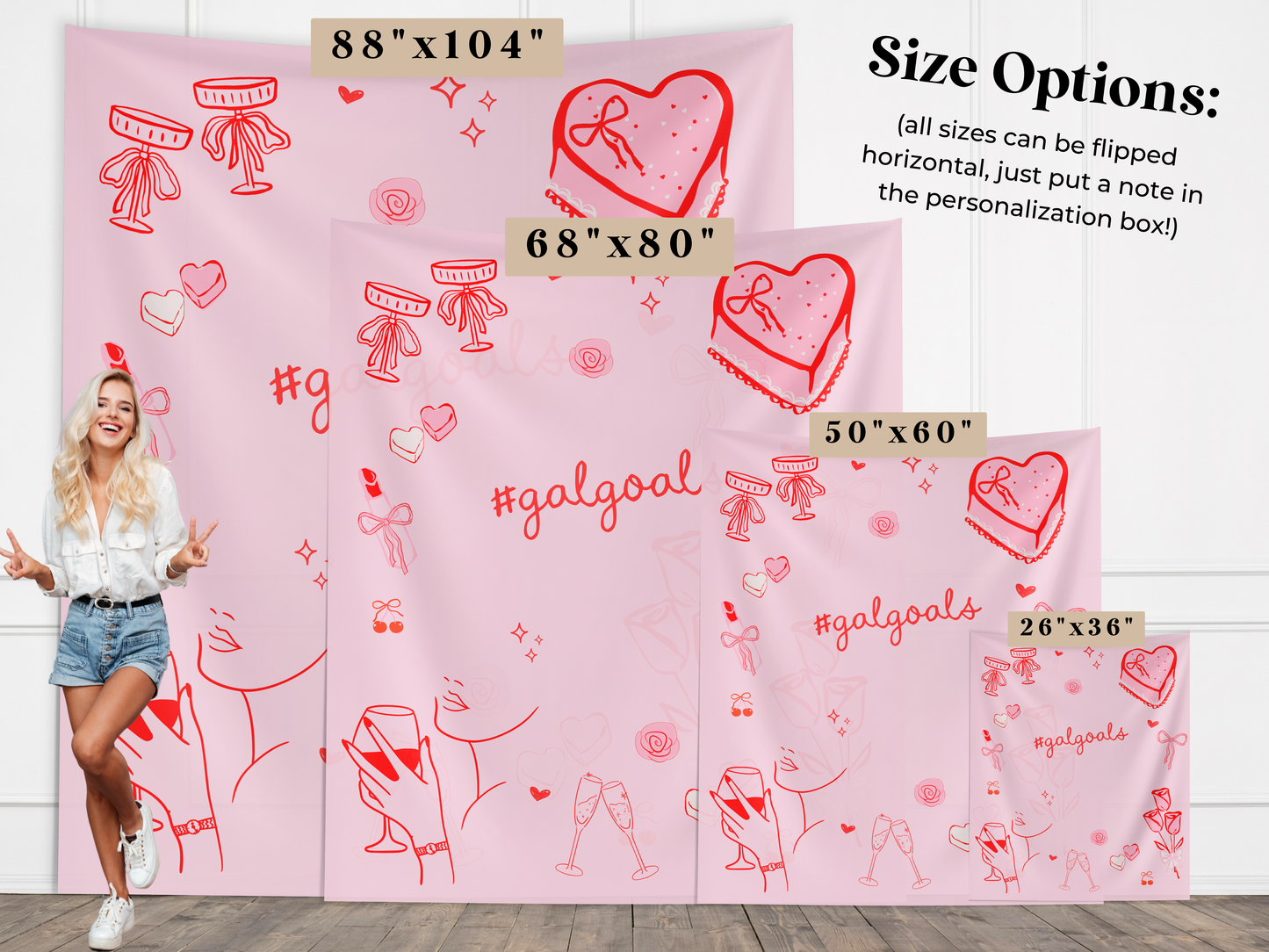 #GalGoals Custom Galentine's Banner Backdrop