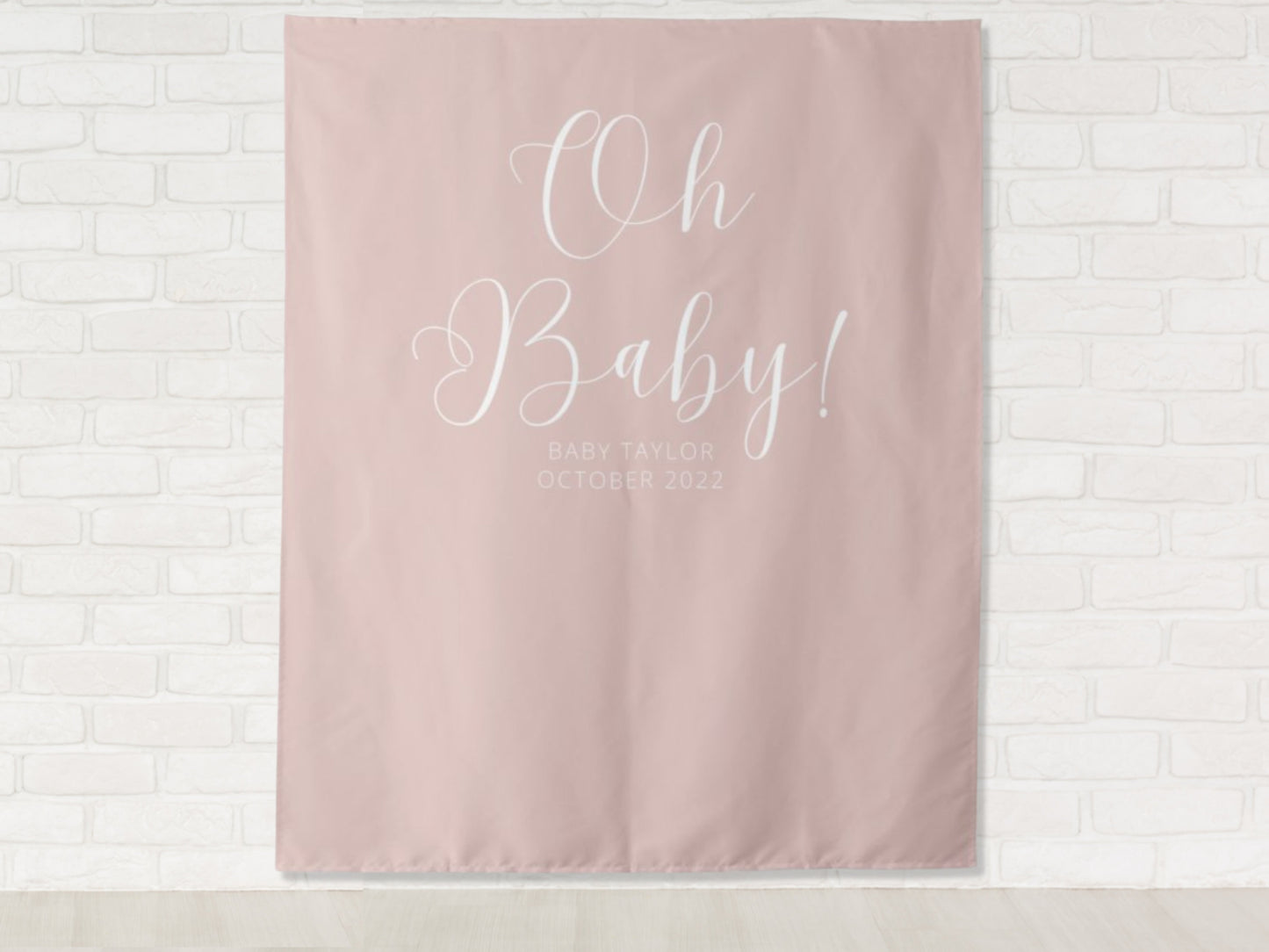 Oh Baby Personalized Baby Shower Banner | Boy or Girl Custom Party Backdrop